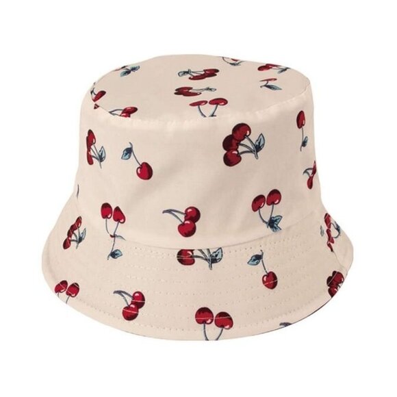 Unbranded Accessories - New Cherries Fruit Bucket Hat Adult Summer Shade One Size Women's Organic Cherry